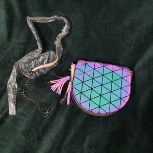 Holographic Geometric Crossbody Bag